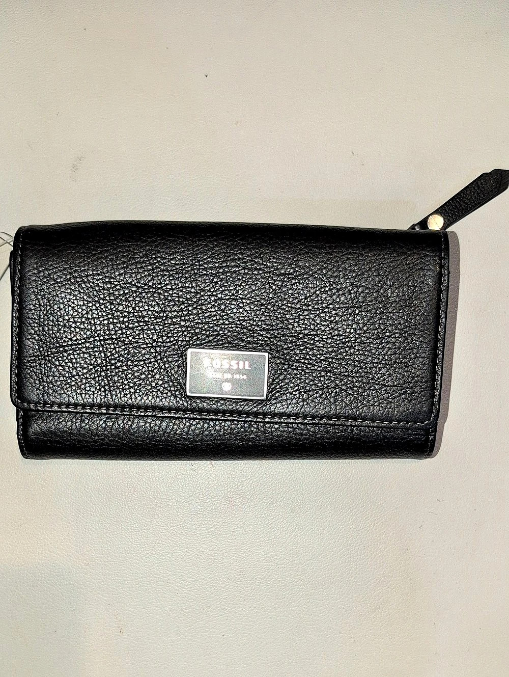 Fossil Logan RFID Flap Clutch Wallet Black